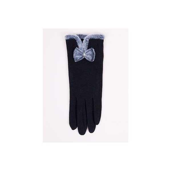 Rękawiczki damskie z futerkiem Kokardka