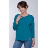 Bluzka damska bawełniana turkus zimowy