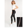 Damskie legginsy czarne z lampasem