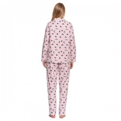Damska piżama FLANELOWA W PASKI Z MOTYWEM PAND PDD6300-002